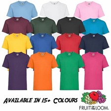 Fruit of the Loom Children's Plain Cotton T-Shirt Boys Girls Short Sleeve Tee Boys' Shirt price