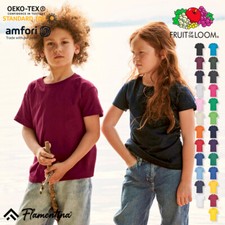 Kids Plain T-Shirt Fruit Of The Loom Boys Girls Valueweight Cotton Top Tee 1-15 Boys' Shirt price