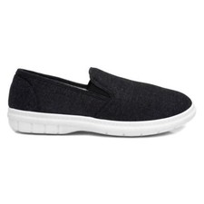 Hobos Mens Canvas Grey Adults Slip On Shoes Twin Gusset Comfortable Gripped SIZE Men's Casual Shoes price