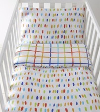 Multicoloured Spots & Check COT Duvet Cover & Pillowcase Set - 90cm x 120cm Baby Duvet Cover Set price