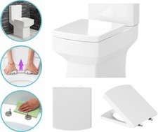 Luxury Square Toilet Seat Heavy Duty White Soft Close Top Quick Release Hinges Toilet Seat price