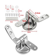 2X of Chrome Toilet Seat Hinges Spare Universal Replacement with Fittings UK Toilet Seat price