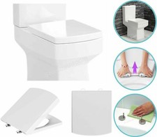 Luxury Square Toilet Seat Heavy Duty White Soft Close Top Quick Release Hinges Toilet Seat price