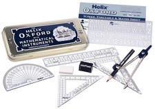 Helix Oxford Maths Set with Storage Tin 10 Piece Maths Equipment Set Pen Set price