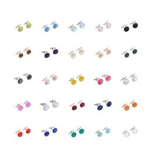 Mens Cufflinks Silver Plated Plain Colours Fabric Wedding Patterned 1.5 cm Cuff Links price
