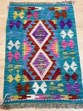 Afghan Handmade Kilim Multi Colour Wool Living Room Aztec Kilim Rug 58x86cm Kilim Rug price