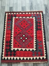 Artisan Handmade Afghan/Turkish Kilim Rug, Classic Red Wool Rug, Size 107x90 CM Kilim Rug price