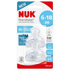 NUK First Choice+ Teats for Baby Bottles | 6-18 Months | Flow Control | Bottle Teat price