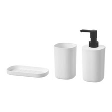 STORAVAN 3-Piece Bathroom Accessories Set White Soap Dispenser Toothbrush Holder Bathroom Accessory Set price
