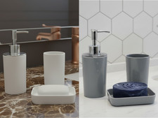 Wickes 3pc Bathroom Accessory Set Soap Dish, Soap Dispenser, Tooth Brush Tumbler Bathroom Accessory Set price