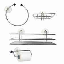 Chrome Bathroom Accessory Set 4 Piece Suction Toilet Towel Tray Hanging Holder Bathroom Accessory Set price