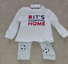 Baby Set Football #It's Coming Home Top & Trousers 0-3 Months Brand New Tags Baby Coming Home Set price