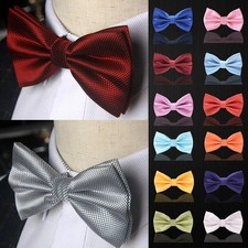 Smart Bow Tie Neck Mens Tie Satin Dickie Bow Fancy Dress Wedding Plain Pre-Tied Bow Tie price