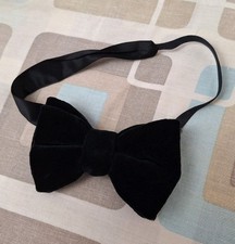 Mens Black Velvet Bow Tie - Elasticated - One Size Bow Tie price
