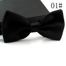 Black Bow Tie Adjustable Satin Wedding Party Event Dickie Bow Plain Mens Necktie Bow Tie price