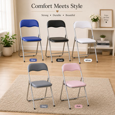 Folding Square Chair Soft Padded Seat Stackable Space Saving Home Kitchen Office Standard Chair price