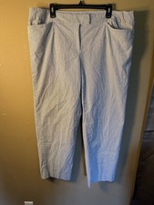 Liz Claiborne New York Klute Capri Pants Women’s 18W Blue White Striped Plus Sz Women's Capri Trousers price