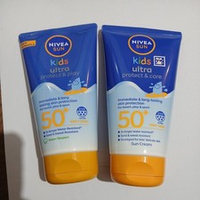 2 x NIVEA Sun Kids Ultra Protect & Play SPF 50+ Lotion  150ml Baby Sun Cream price
