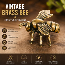 Solid Brass Bee Figurine Miniature Insect Ornament Desk Decor Gift UK Decorative Figurine price