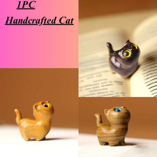 Charming Wooden Kitten Figurine  Cat Decor For Home Cat Figurine Decorative Figurine price