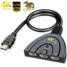 4K 3 PORT HDMI SPLITTER CABLE MULTI SWITCH SWITCHER HUB BOX LCD HDTV PS3 XBOX Hub & Switch price