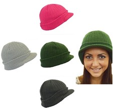 Hat With Peak Beanie Peaked Men's Women's Knitted Soft Winter Fashion Cap Men's Beanie price