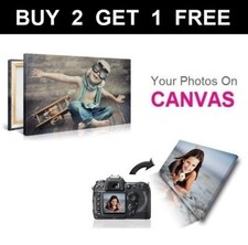 Personalised Photo on Canvas Art Print Framed A0 A1 A2 A3 A4 A5 Ready to Hang.✔️ Canvas price