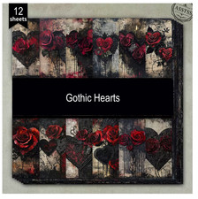 Gothic Hearts - Craft Paper - 12 Sheets - 6"x6" - 160gsm - Scrapbooking Craft Paper price