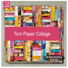 Torn Paper Collage - Craft Paper - 12 Sheets - 6"x6" - 160gsm - Scrapbooking Craft Paper price