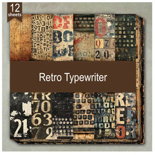 Retro Typewriter - Craft Paper - 12 Sheets - 6"x6" -160gsm - Scrapbooking Craft Paper price
