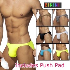 Men's Swimming Trunks Sexy Triangle Swim Bikini Briefs Push Pad Swimwear Briefs Men's Swimwear price