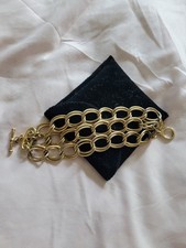 Vintage Ben-Amun signed Triple Link Chain Bracelet with Toggle Clasp Fashion Bracelet price