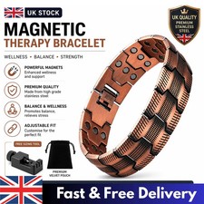 3X Ultra Strength Magnetic Bracelet For Men 100% Pure Copper Therapy Bracelet UK Fashion Bracelet price