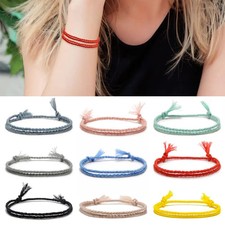 Multicolor Braided String Bracelet Adjustable Cotton Rope Knot Handmade Style Fashion Bracelet price