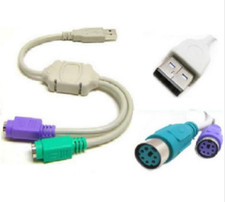 Dual USB to PS2 Mouse and Keyboard Converter Cable Adapter for computer desktop Computer Converters and Adapters price