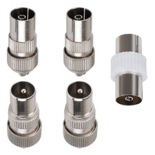 5 PCS aerial connectors，2x Female & 2x Male TV Aerial Coaxial Cable Connector TV Accessories price