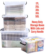 Clear Plastic Storage Boxes with Lids Stackable Box Home Office Kitchen UK Made Storage Box price