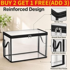 New Large Heavy-Duty Clear Plastic Storage Box with Hinged Lid Stackable Home Storage Box price