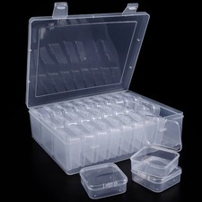 Bead Organizer Box 30Pcs Small Clear Plastic Bead Storage Containers with Hinged Storage Box price