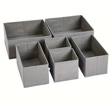 6 Piece Foldable Storage Drawer Organiser Box Tidy Socks Bra Ties Draw Divider Storage Box price