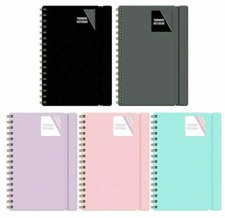 A5/A4 Notebook Note Pad Twin wire Spiral Poly Pastel Banded Lined Journal Ruled Spiralli Defter price