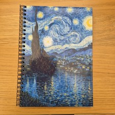 A5 Spiral Handmade Starry Night Notebook Lined double sided lined Pages Spiralli Defter price