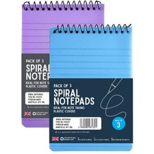 Spiral Notepads - 3 Pack Lined A6 Paper Ruled Office Jotter Pad Shopping Notes Spiralli Defter price