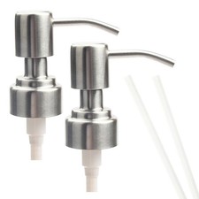 2X Soap Pump Liquid Replacement Dispenser Head Nozzles Stainless Steel Brushed Dispenser price