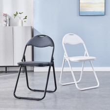 Set of 2 Folding Chair Padded Faux Leather Chair Home Office Dining Chairs Table & Chair Set price