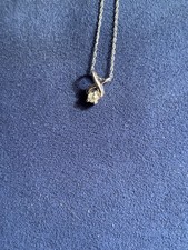 Diamond Pendant Set In Sterling Silver .925 On An 18” Sterling Silver Chain Diamond Necklace price