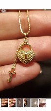 SYDNEY EVAN 14k Yellow Gold Heart & Key Necklace Diamond Necklace price
