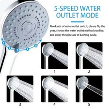 5 Mode Shower Head Bath High Pressure LARGE Chrome Handset Heads Water Saving UK Shower Head price