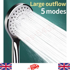 5 Mode Shower Head Bath High Pressure Large Chrome Handset Heads Water Saving UK Shower Head price