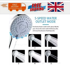 5 Mode Shower Head Bath High Pressure LARGE Chrome Handset Heads Water Saving UK Shower Head price